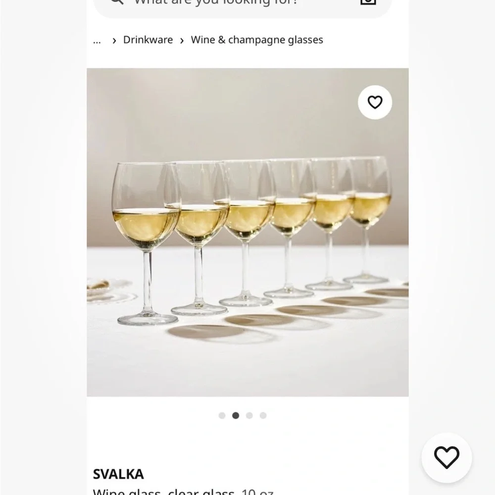 IKEA Clear Asa Gray Wine Glass Set